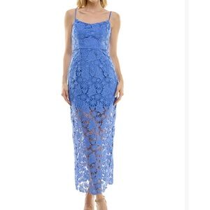 Elegant Blue Lace Dress